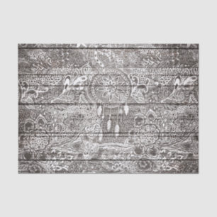 Papier Mousseline Griffonnages floraux de dreamcatcher rustique