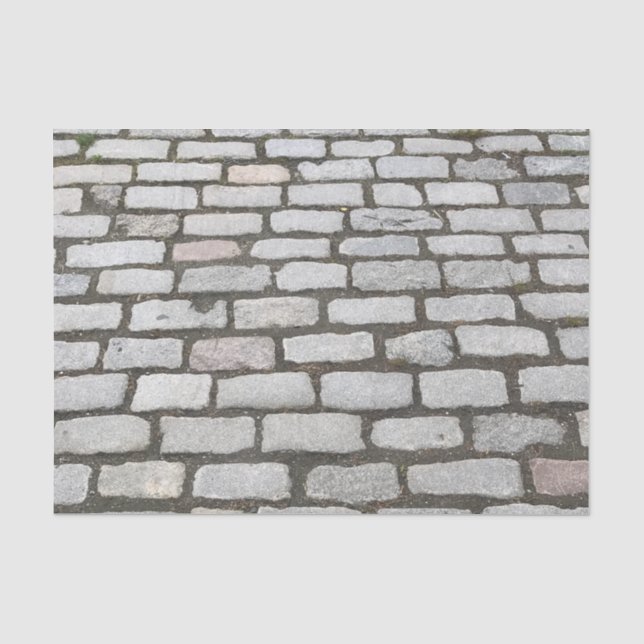 Papier Mousseline Gris Cobblestone Pierre Motif de passerelle en bri (Recto)