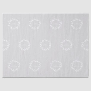 Papier Mousseline Gris d'argent + blanc Joyeux Noël Holly Wreath