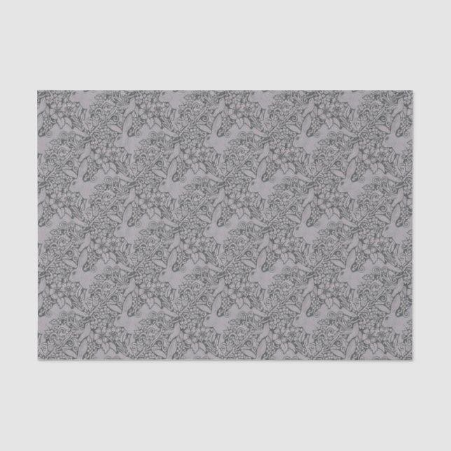 Papier Mousseline Gris lapin exclusif Design original envelopper cad (Recto)