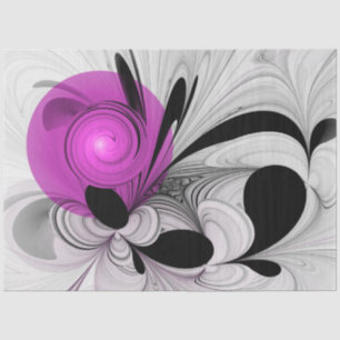 Papier Mousseline Gris Noir Abstrait Avec Art Fractal Magenta