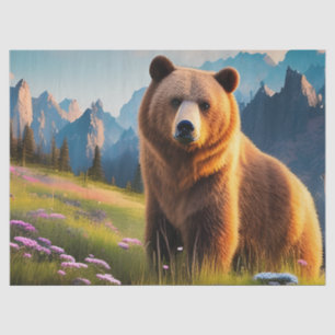 Papier Mousseline Grizzly Bear à flanc de montagne