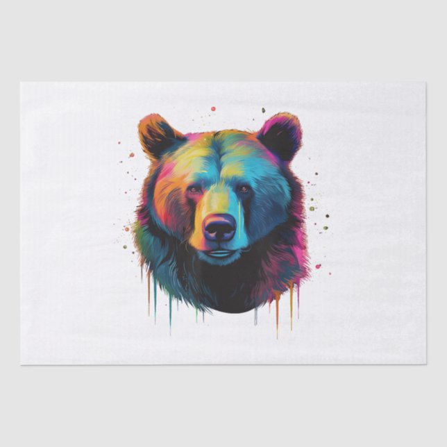 Papier Mousseline Grizzly Oear Amateurs Pop Art Big Grizzly Ours (Recto)