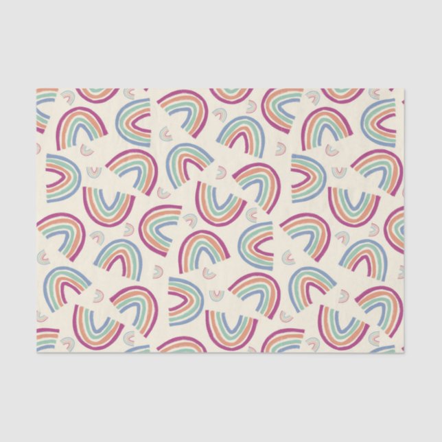 Papier Mousseline Gros arc-en-ciel confetti (Recto)