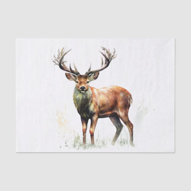 Papier Mousseline Gros Cerf Raté (Recto)