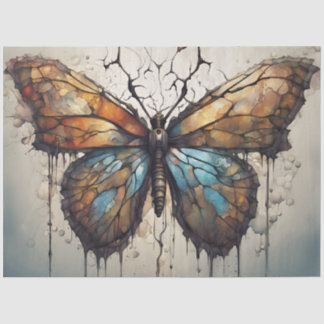Papier Mousseline Grunge Butterfly Decoupage Paper
