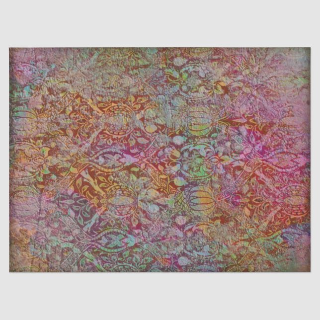 Papier Mousseline Grunge Floral Decoupage Papier Tissu Victorien (Recto)
