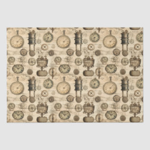 Papier Mousseline Grunge Rustic Steampunk Horloge (14)
