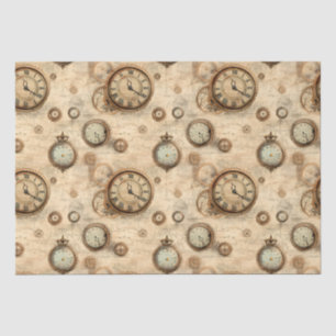 Papier Mousseline Grunge Rustic Steampunk Horloge (6)