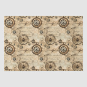 Papier Mousseline Grunge Rustic Steampunk Horloge (9)