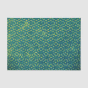 Papier Mousseline Grunge Turquoise Géométrique Perturbé Texté