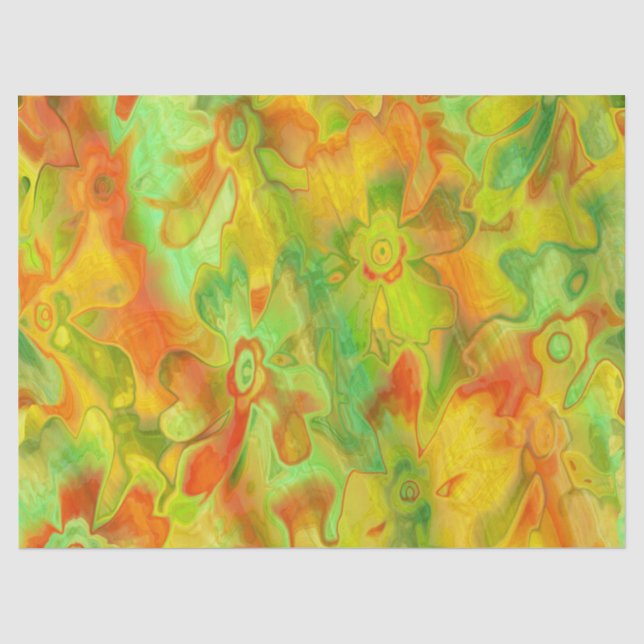 Papier Mousseline Grungy-Painted-Florals-7- Papier Tissu (Recto)