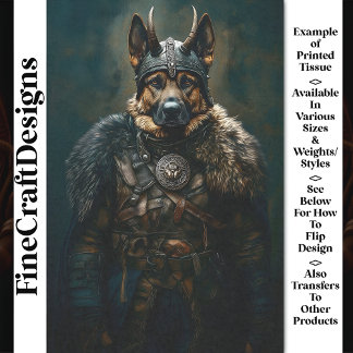 Papier Mousseline Guerrier Viking Dog Shepherd Allemand BS1 Découpag