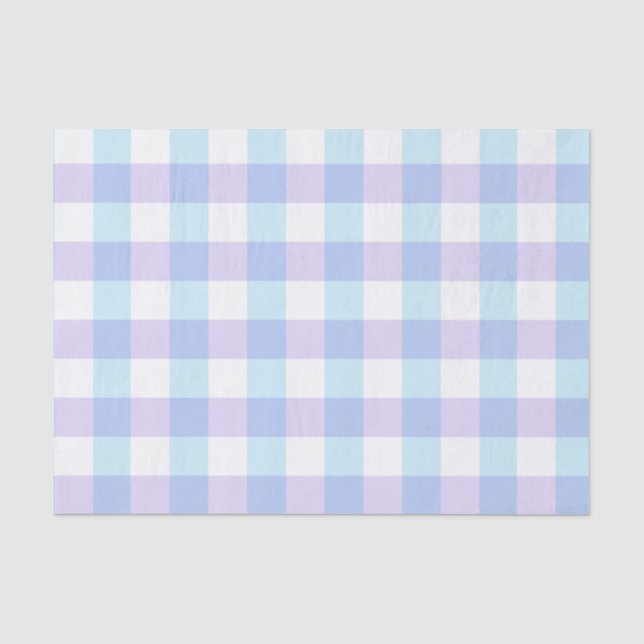 Papier Mousseline Guingan bleu et pourpre en pastel (Recto)