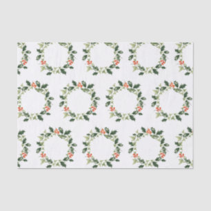 Papier Mousseline Guirlande de Noël de houx et de lierre