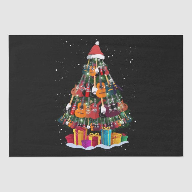 Papier Mousseline Guitare Arbre de Noël Drôle (Recto)