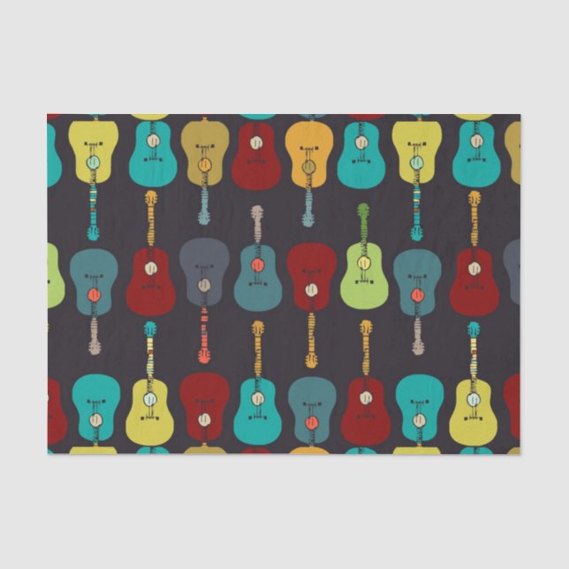 Papier Mousseline Guitares acoustiques de musique géniale de mod (Recto)