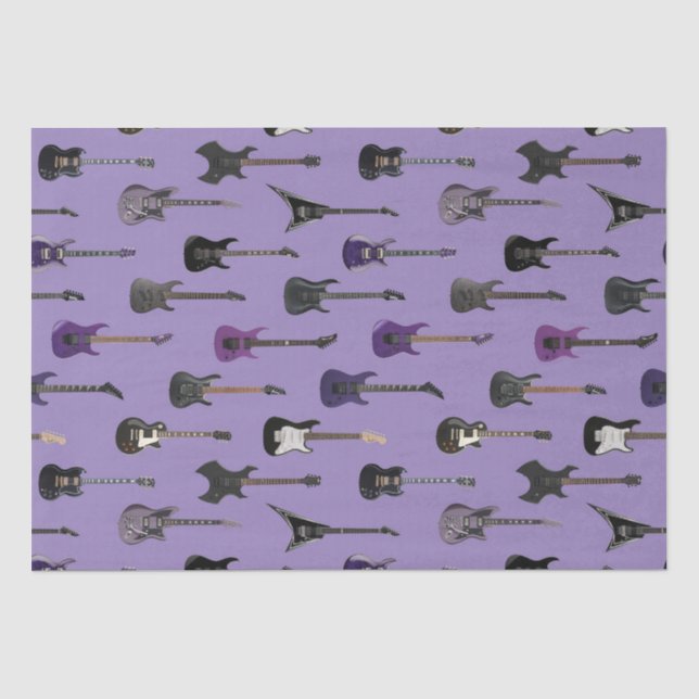 Papier Mousseline 💜 guitares électriques violettes  (Recto)