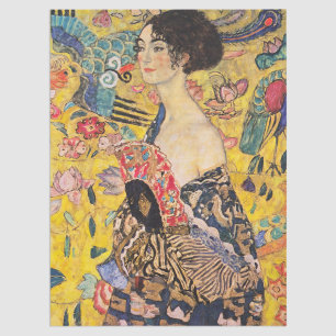 Papier Mousseline Gustav Klimt - Dame avec ventilateur