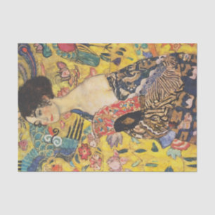 Papier Mousseline Gustav Klimt Lady With Fan Art Nouveau Painting