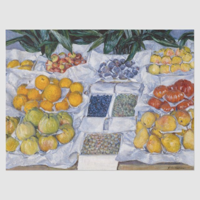 Papier Mousseline Gustave Caillebotte - Fruits présentés sur un socl (Recto)