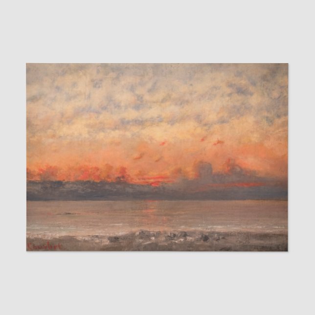 Papier Mousseline Gustave Courbet - Coucher de soleil (Recto)