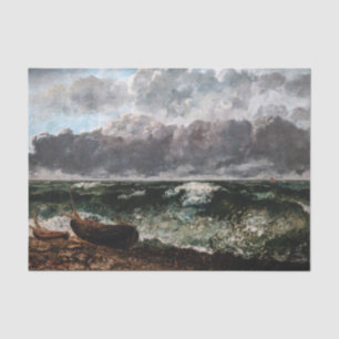 Papier Mousseline Gustave Courbet - La Mer Stormy / La Vague