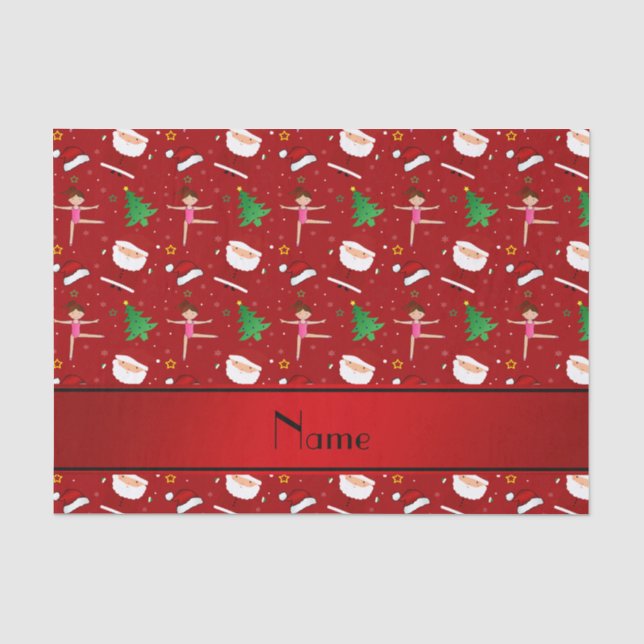 Papier Mousseline Gymnastique rouge nommée faite sur commande Santa (Recto)