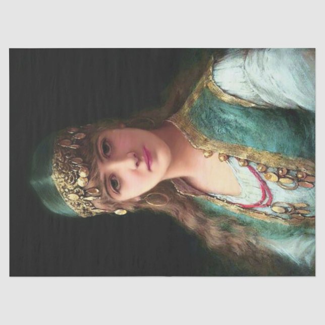 Papier Mousseline Gypsy woman victorian elegant boho bellydancer (Recto)