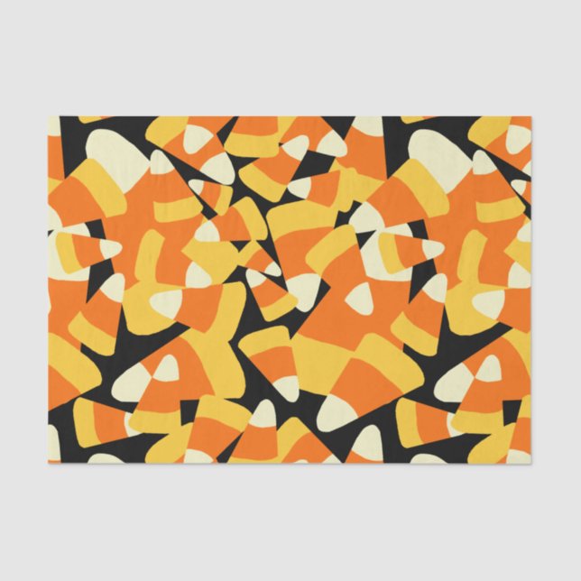 Papier Mousseline Halloween Candy Corn Seamless Pattern (Recto)