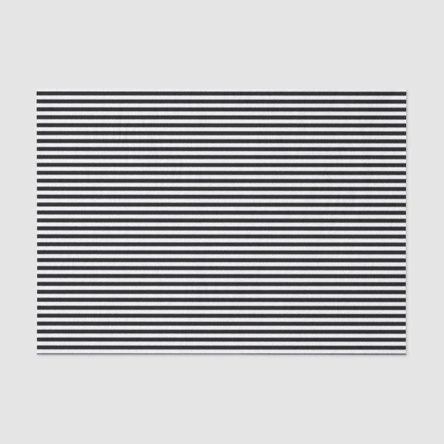Papier Mousseline Halloween classique noir blanc rayures horizontale (Recto)