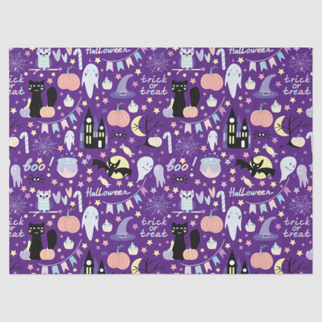 Papier Mousseline Halloween coloré (Recto)