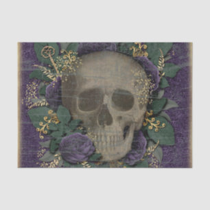 Papier Mousseline Halloween crâne vintage