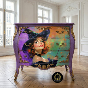 Papier Mousseline Halloween de sorcière rouge joueuse