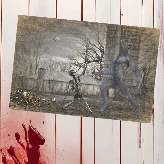 Papier Mousseline Halloween Decoupage Werewolf Skeleton (Créateur téléchargé)