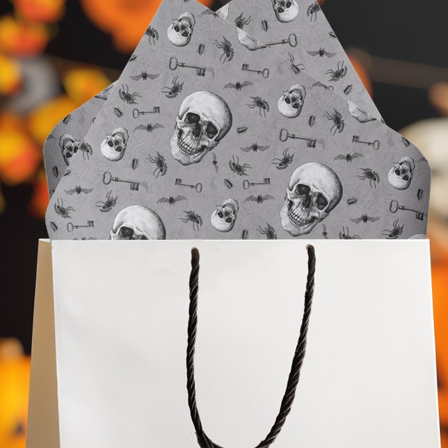Papier Mousseline Halloween déplaisant et Motif du crâne et des arai (Spooky Halloween Tissue Paper for Gift Wrapping and Craft Projects)