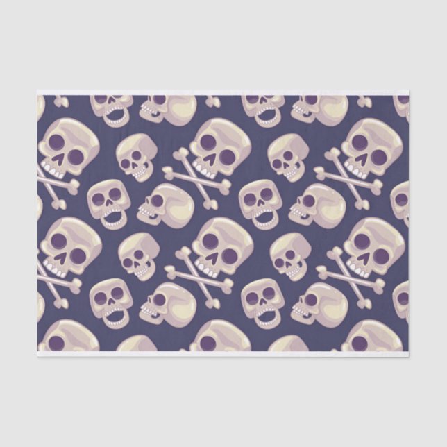 Papier Mousseline Halloween Éffrayant Skuls Découpage Imprimer (Recto)