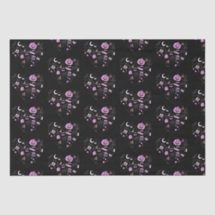 Papier Mousseline Halloween en forme de coeur Motif noir Halloween