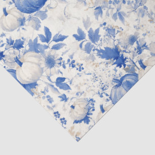 Papier Mousseline Halloween en toile bleue et blanche