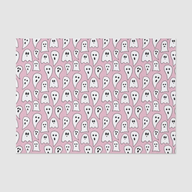 Papier Mousseline Halloween fantôme rose (Recto)