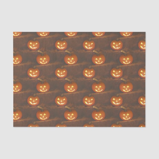 Papier Mousseline Halloween Jack O'Lantern Citrouille Lifelike (Recto)