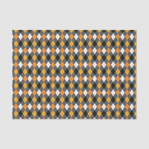 Papier Mousseline Halloween Jacquard rétro Orange noir gris blanc