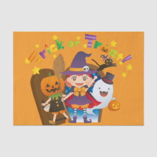 Papier Mousseline Halloween mignonne Éffrayante sorcière lunaire Ora