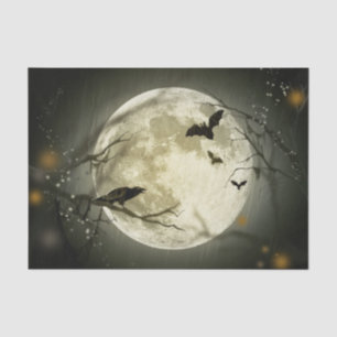 Papier Mousseline Halloween Moon Crows Night Decoupage Tissu Papier