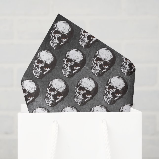 Papier Mousseline Halloween Motif crâne (Sac cadeau)