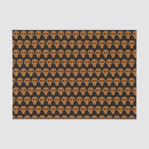 Papier Mousseline Halloween Motif crâne orange noir