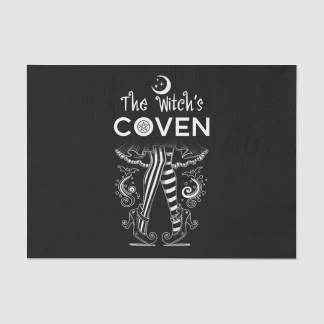 Papier Mousseline Halloween noir et blanc pour sorcière (Recto)