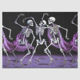 Papier Mousseline Halloween Purple Dancing Skeletons Mariage gothiqu