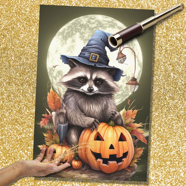 Papier Mousseline Halloween Raccoon 2 papier découpage (Créateur téléchargé)