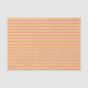 Papier Mousseline Halloween Retro Chevron Bright Orange Blanc